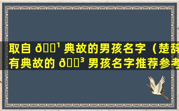 取自 🌹 典故的男孩名字（楚辞有典故的 🌳 男孩名字推荐参考）